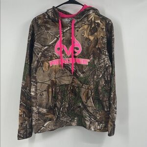 Realtree Camouflage Hot Pink Logo Sweatshirt Size Medium